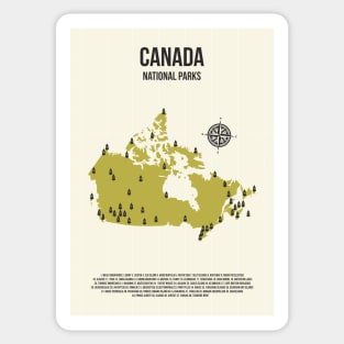 Canada All National Parks Location On A Map Sticker